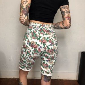 80s 90s Bonjour Vintage Floral Shorts Junior Sz 3